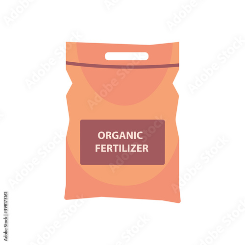 bag with organic fertilizer gardening time organic eco farming agriculture concept vector illustration