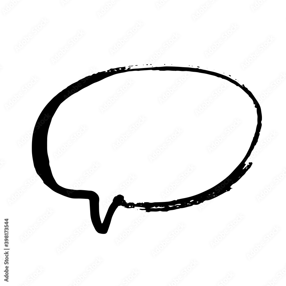 Hand drawn brush grunge speech bubble. Vector illustration. Hand drawn brush grunge speech bubble. Vector illustration.