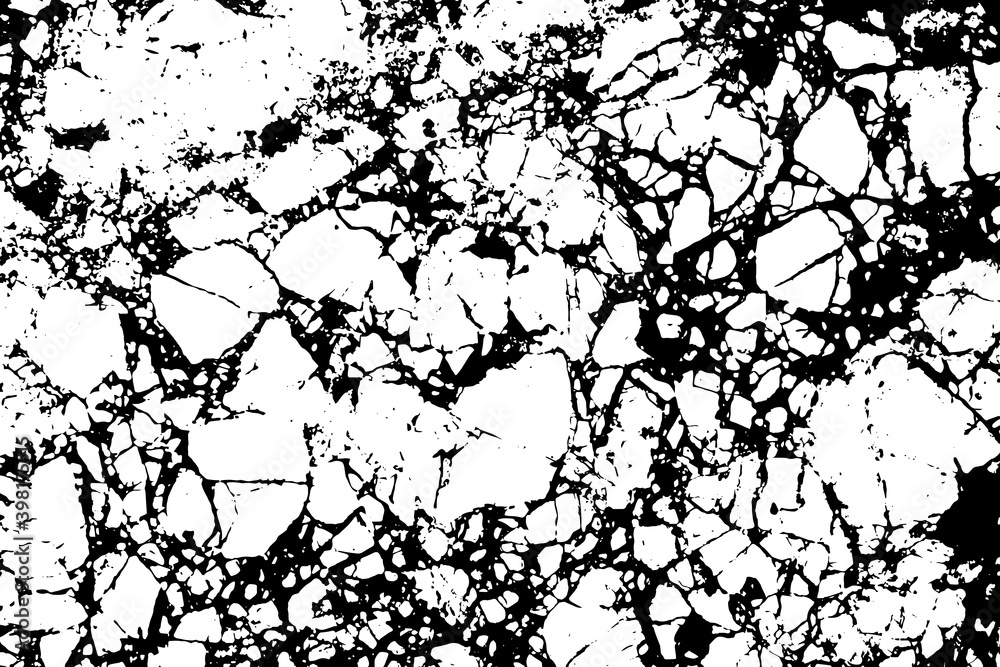 Obraz premium Black and white marble cracks simple texture. Vector illustration.