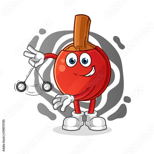 table tennis bat hypnotizing cartoon. cartoon mascot vector