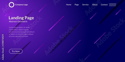 Abstract geometric shape background in dark purple gradation. Perfectly used for landing pages, websites, banners, posters, events, etc. Vector illustration 