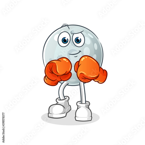 golf ball boxer character. cartoon mascot vector
