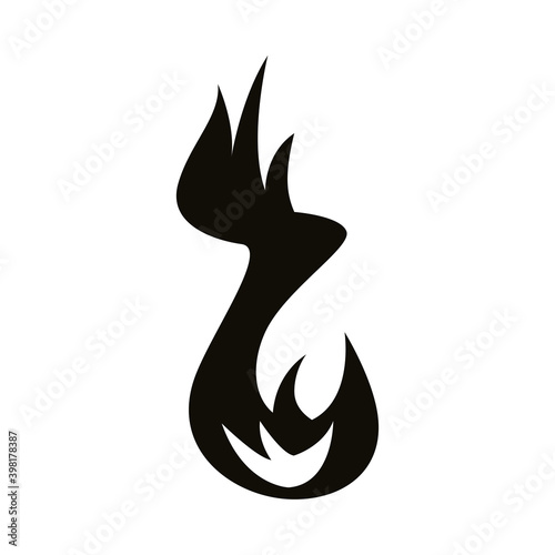 flame fire hot style silhouette icon