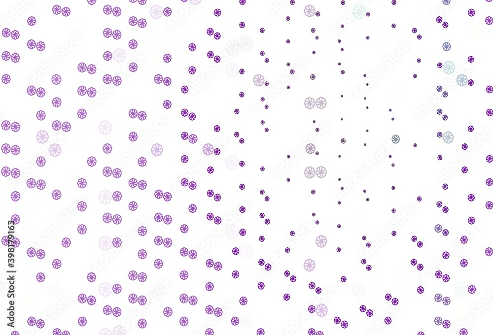 Light Purple vector cover with beautiful snowflakes.