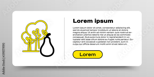 Line Tree with pears icon isolated on white background. Agricultural plant. Organic farm product. Gardening theme. Colorful outline concept. Vector.