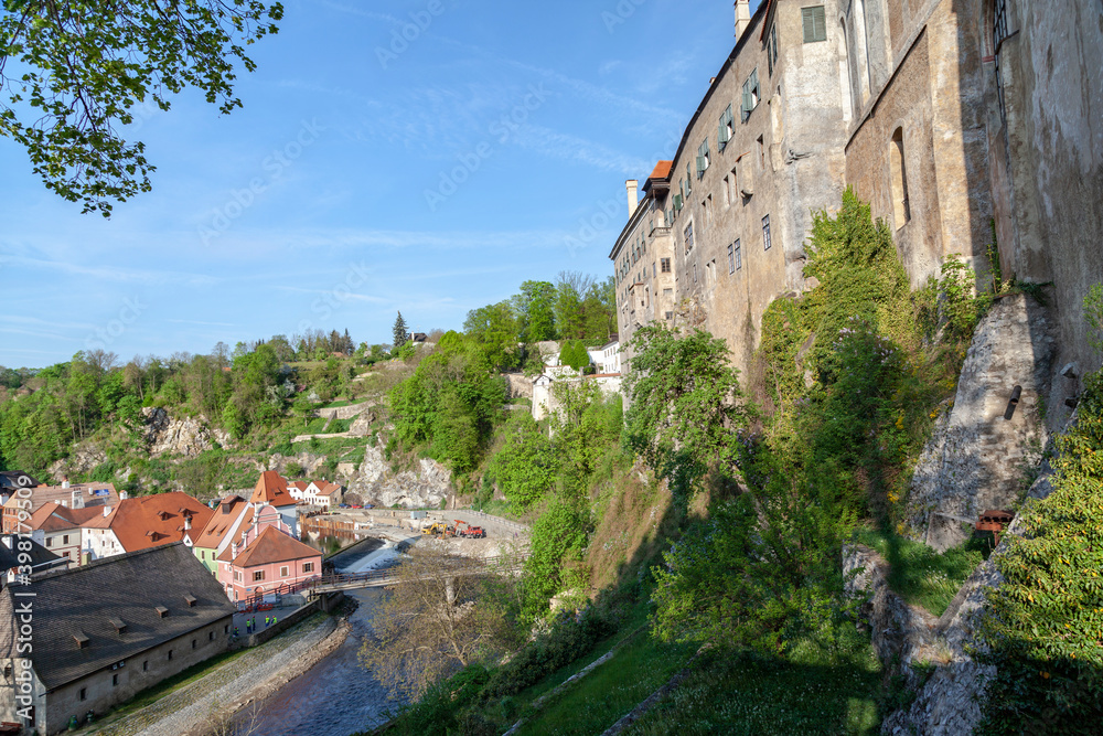 View of the old town of Krumlov