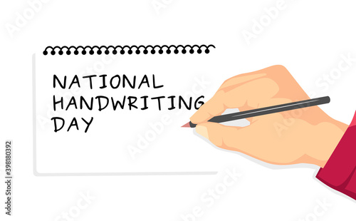 vector graphic of national handwriting day good for national handwriting day celebration. flat design. flyer design.flat illustration.