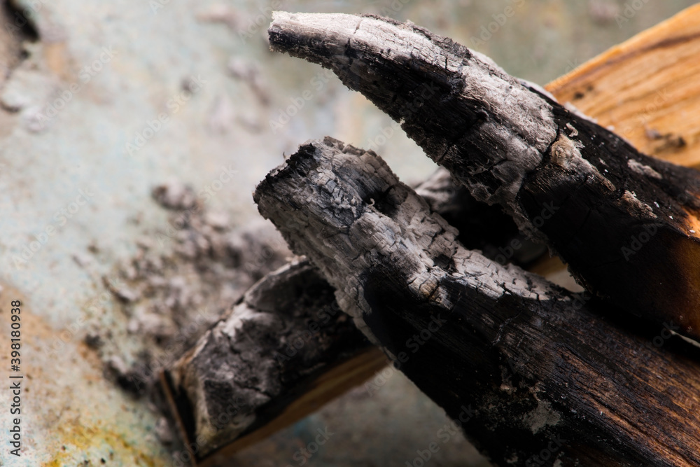 Smudging ceremony using Peruvian Palo Santo holy wood incense stick Smudging ceremony using Peruvian Palo Santo holy wood incense stick