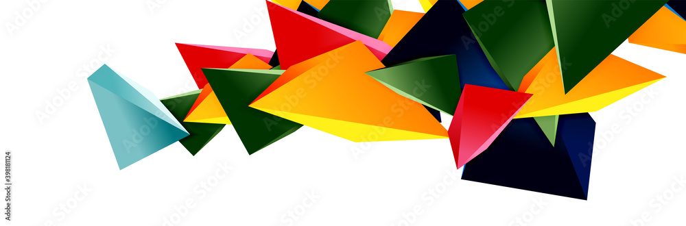 Triangle mosaic abstract background, 3d triangular low poly shapes. Geometric vector illustration for covers, banners, flyers and posters and other Triangle mosaic abstract background, 3d triangular low poly shapes. Geometric vector illustration for covers, banners, flyers and posters and other