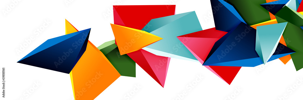 Triangle mosaic abstract background, 3d triangular low poly shapes. Geometric vector illustration for covers, banners, flyers and posters and other Triangle mosaic abstract background, 3d triangular low poly shapes. Geometric vector illustration for covers, banners, flyers and posters and other