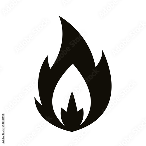 fire flame hot silhouette style icon