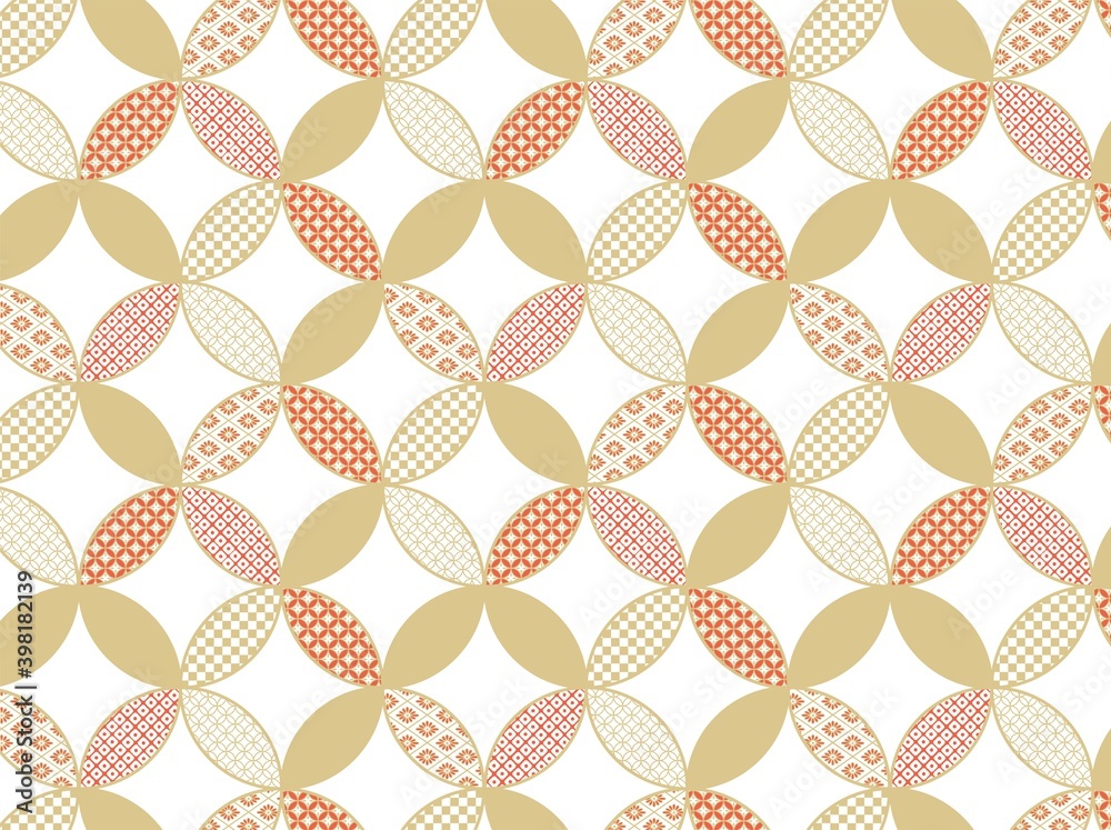 和モダンなシームレスパターン 柄入りの豪華な七宝文様 金と朱色 Stock Vector Adobe Stock 和モダンなシームレスパターン 柄入りの豪華な七宝文様 金と朱色 Stock Vector Adobe Stock