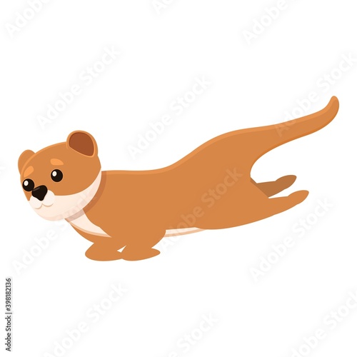 Swimming mink icon. Cartoon of swimming mink vector icon for web design isolated on white background © nsit0108