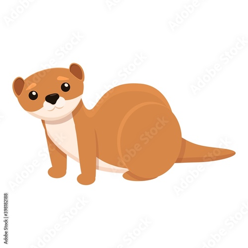 Mink animal icon. Cartoon of mink animal vector icon for web design isolated on white background