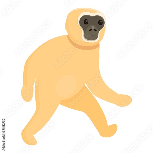 Gibbon walking icon. Cartoon of gibbon walking vector icon for web design isolated on white background
