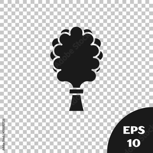 Black Sauna broom icon isolated on transparent background. Broom from birch twigs, branches for Russian steam bath, sauna, washhouse. Vector.
