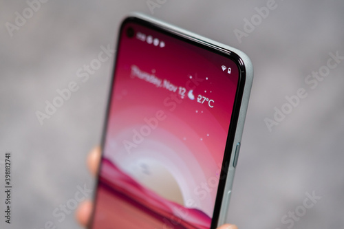 Front view of new generation smartphone