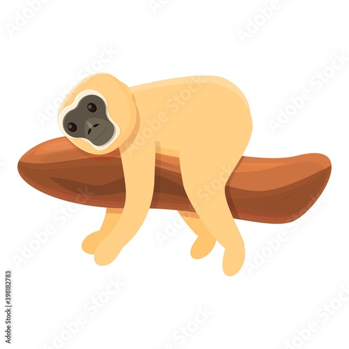 Gibbon animal icon. Cartoon of gibbon animal vector icon for web design isolated on white background