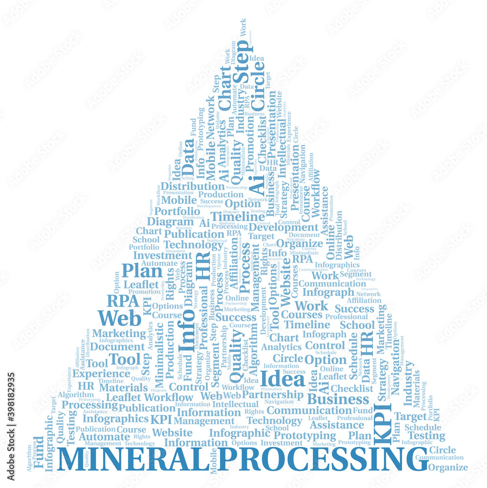 Mineral Processing typography word cloud create with the text only. Mineral Processing typography word cloud create with the text only.