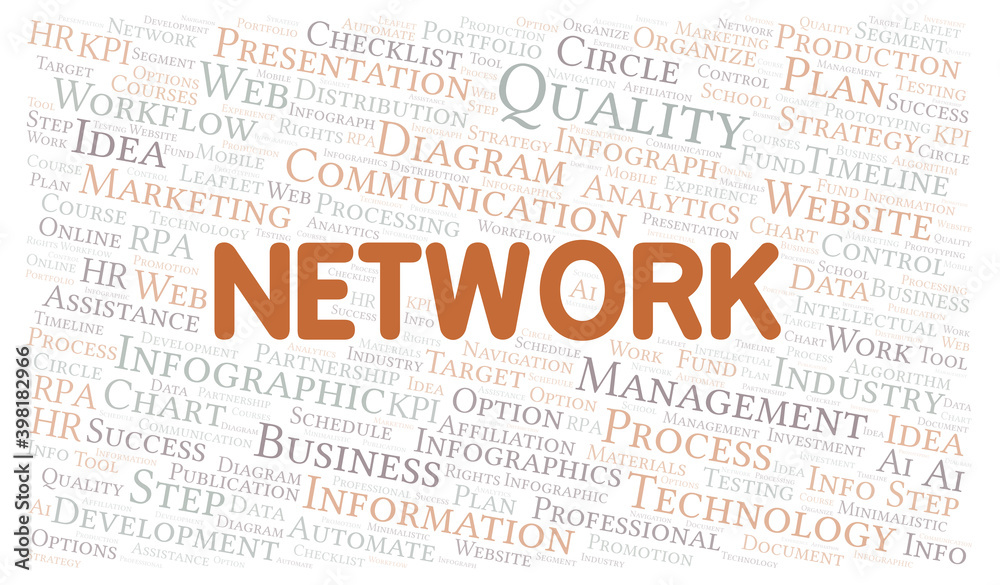 Network typography word cloud create with the text only. Network typography word cloud create with the text only.