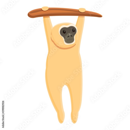 Gibbon mammalian icon. Cartoon of gibbon mammalian vector icon for web design isolated on white background
