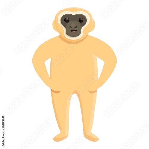 Gibbon open mouth icon. Cartoon of gibbon open mouth vector icon for web design isolated on white background