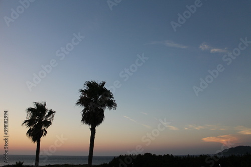 sunset over the sea