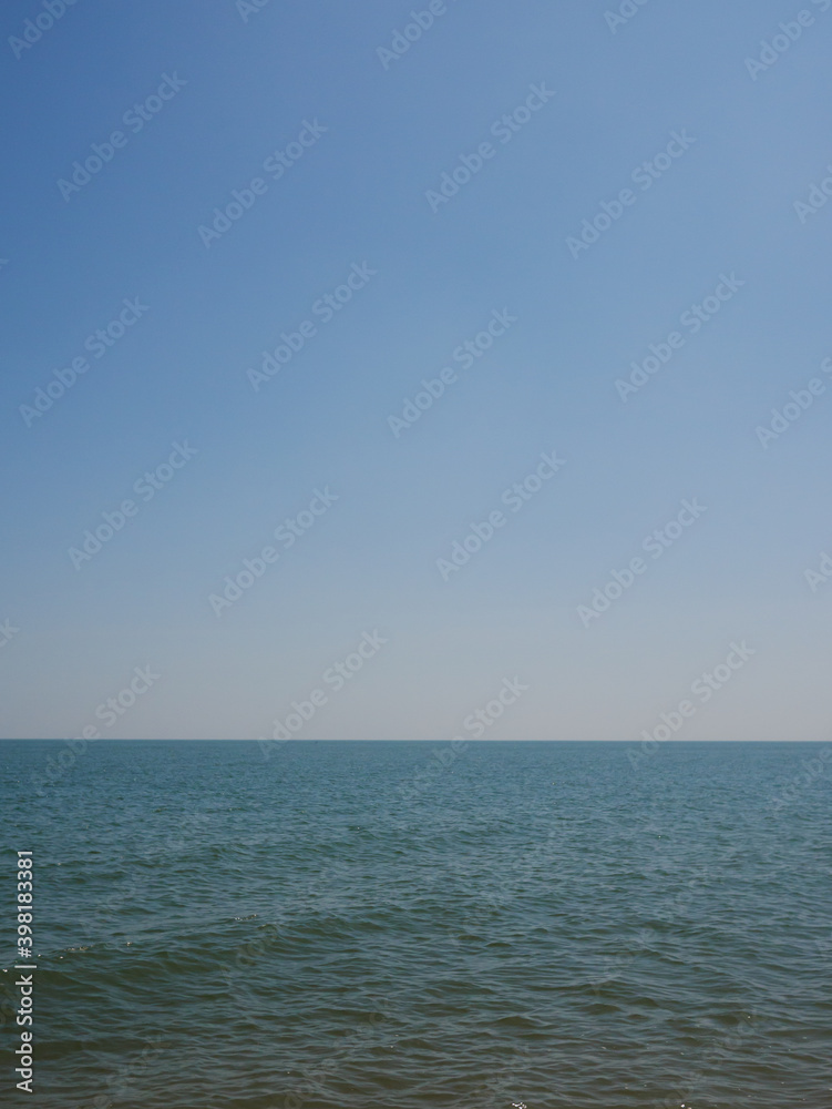 Landscape view of sea and blue sky with copy space