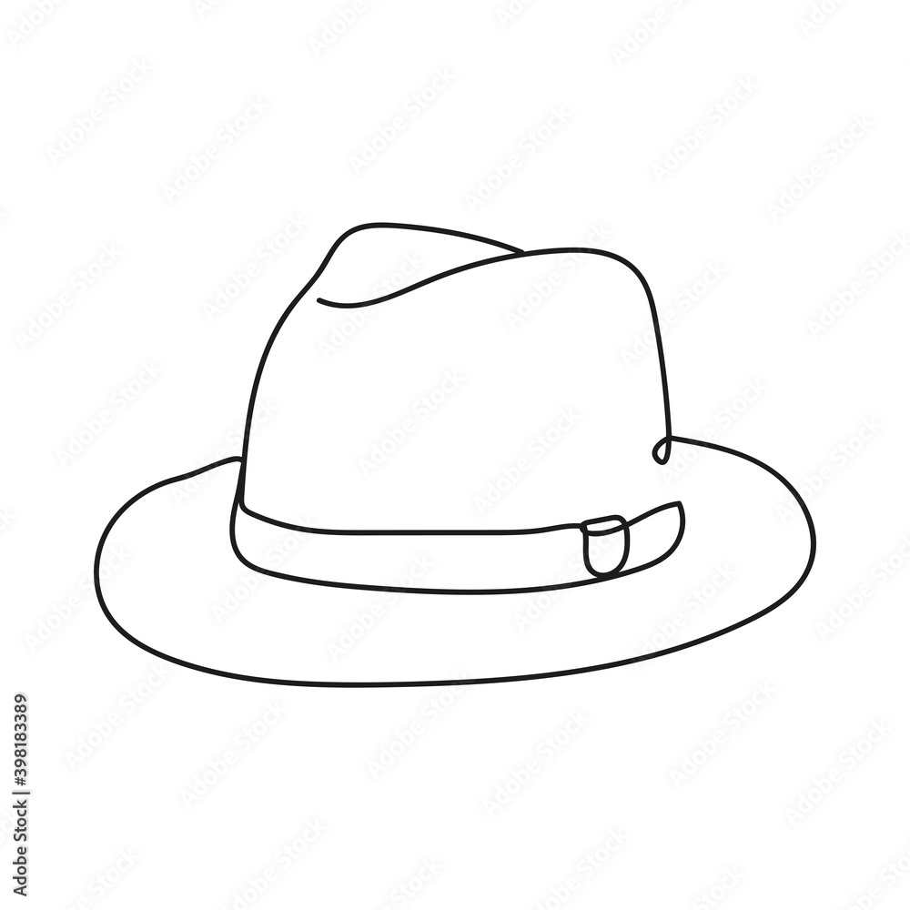 elegant male hat one line style icon elegant male hat one line style icon