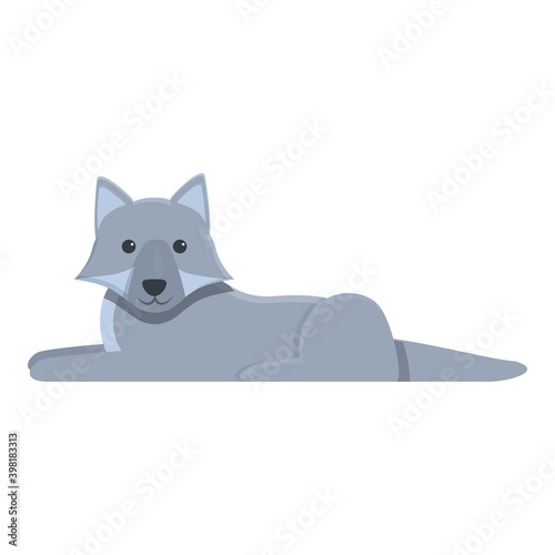 Resting wolf icon. Cartoon of resting wolf vector icon for web design isolated on white background