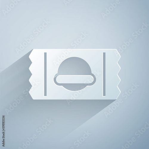Paper cut Sports nutrition bodybuilding proteine power drink and food icon isolated on grey background. Paper art style. Vector.