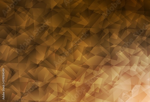 Dark Orange vector low poly background.