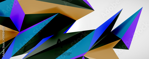 Wallpaper Mural Vector triangle geometric backgrounds. Low poly 3d shape on light backdrop. Vector illustration for covers, banners, flyers and posters and other designs Torontodigital.ca