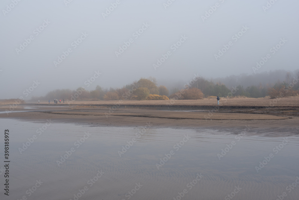 foggy morning beach of the Finnish gulf 