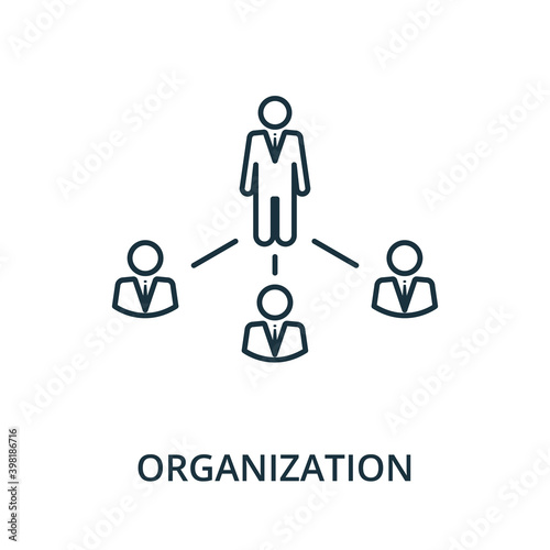 Organization icon. Line style element from reputation management collection. Thin Organization icon for templates, infographics and more