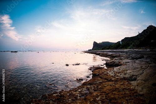 sunrise on the beach at Ly Son island, Quang Ngai Province, Viet Nam