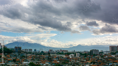 Dramatic cloud sky and city lanscape 