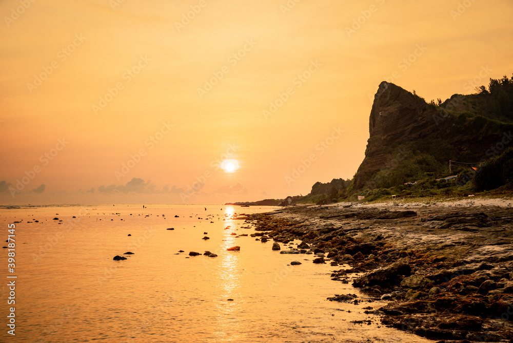 sunset/sunrise on the beach at Ly Son island, Quang Ngai Province, Viet Nam