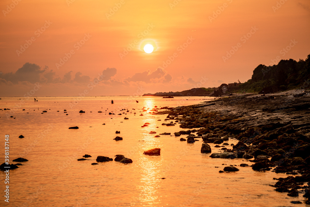 sunset/sunrise on the beach at Ly Son island, Quang Ngai Province, Viet Nam sunset/sunrise on the beach at Ly Son island, Quang Ngai Province, Viet Nam