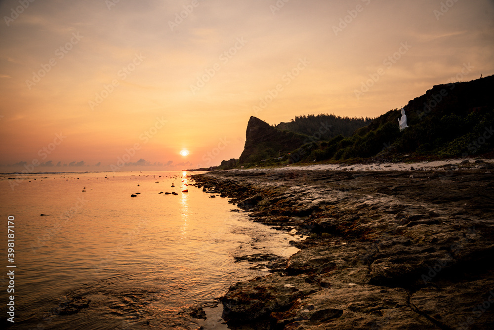 sunset/sunrise on the beach at Ly Son island, Quang Ngai Province, Viet Nam