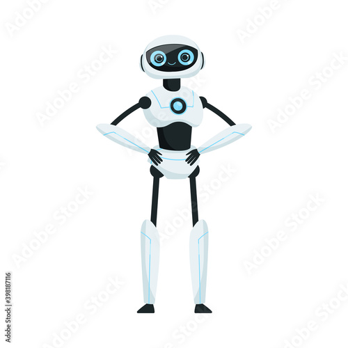 Standing Modern Robot as Programmable Machine Vector Illustration