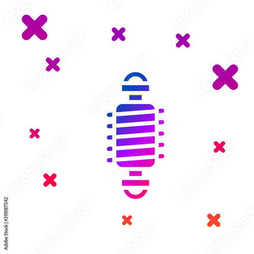 Color Bicycle suspension icon isolated on white background. Gradient random dynamic shapes. Vector.