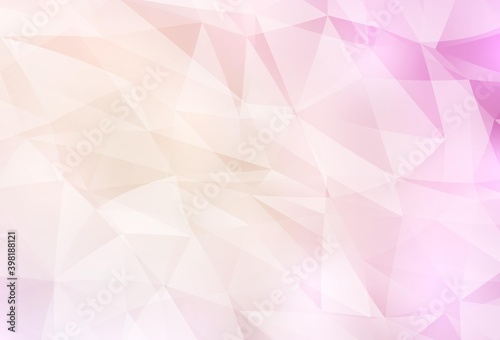 Light Pink, Yellow vector polygon abstract backdrop.