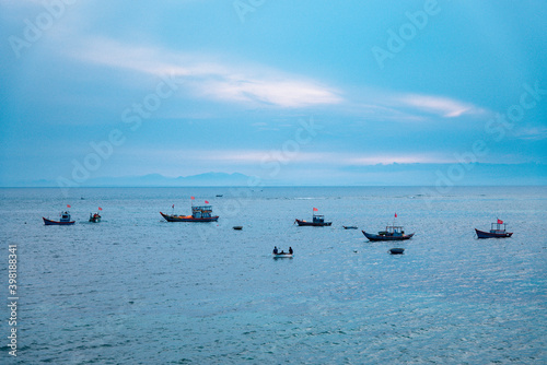 Fishing boats at Ly Son Island, Vietnam © Nhan