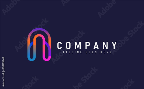 Abstract Initial Letter A Logo Design. Letter A Formed From Colorful Abstract Line Symbol Design Usable For Business, Community, Foundation, Industrial, Tech, Services Company.