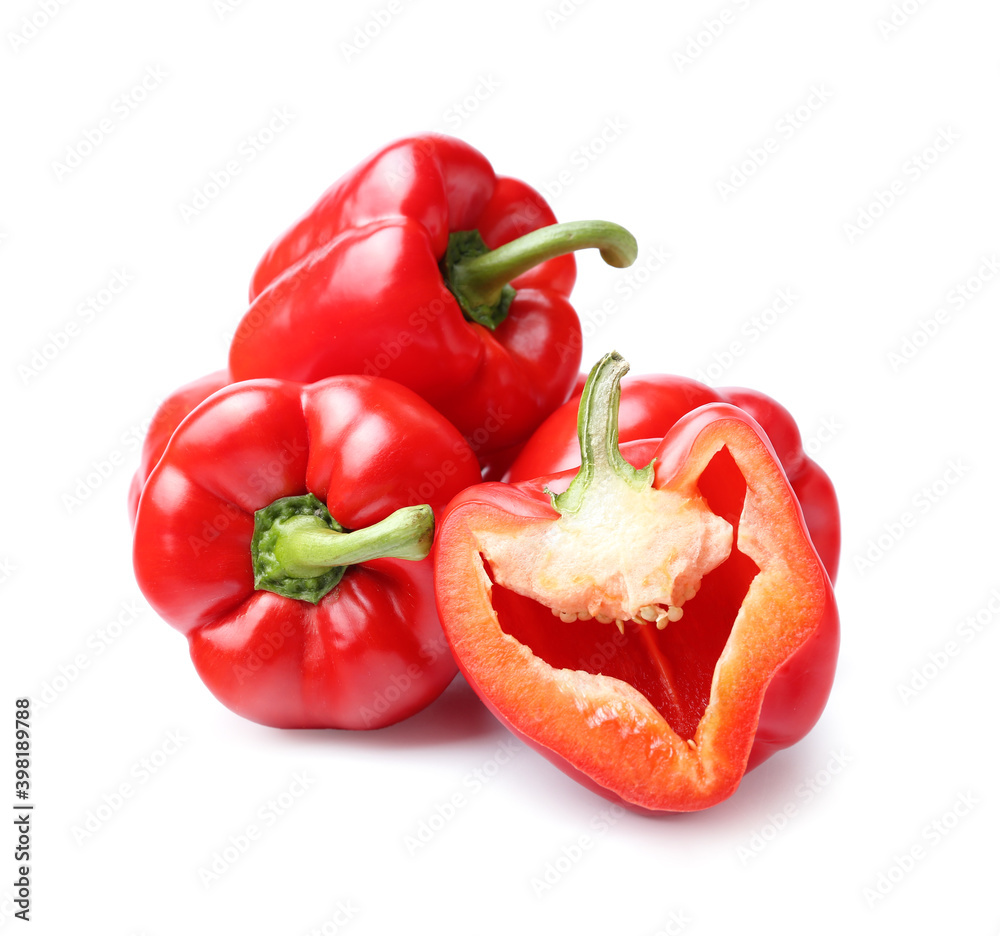 Red bell pepper on white background Red bell pepper on white background