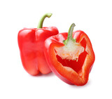 Red bell pepper on white background