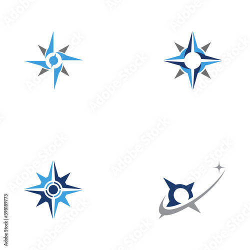 Set compass Logo Template vector symbol