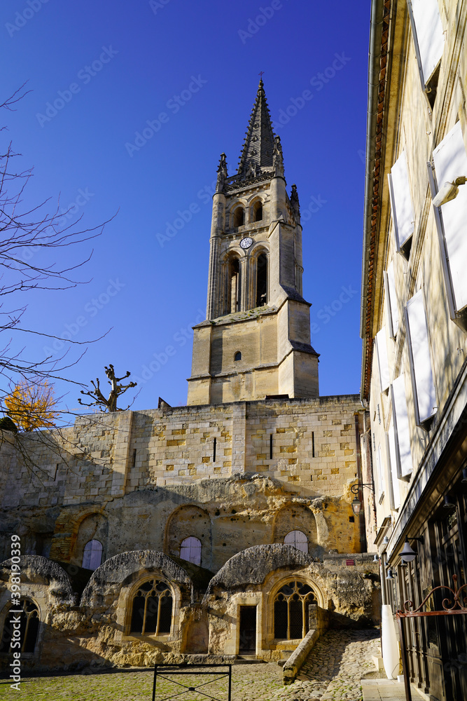 city Centre Church Wine District in Saint-Emilion France