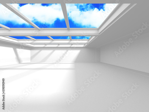Empty white architecture with sky view